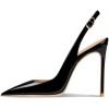 imageFSJ Women Closed Toe Pointy High Heel Pumps Sexy Slingback Heeled Sandals with Buckle Banquet Formal Event Dress Shoes Sizes 416 USBlack