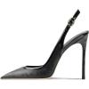 imageFSJ Women Closed Toe Pointy High Heel Pumps Sexy Slingback Heeled Sandals with Buckle Banquet Formal Event Dress Shoes Sizes 416 USBlack Embossing