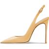 imageFSJ Women Closed Toe Pointy High Heel Pumps Sexy Slingback Heeled Sandals with Buckle Banquet Formal Event Dress Shoes Sizes 416 USMoccasin