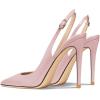 imageFSJ Women Closed Toe Pointy High Heel Pumps Sexy Slingback Heeled Sandals with Buckle Banquet Formal Event Dress Shoes Sizes 416 USPink