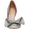 imageFSJ Women Cute Bow Closed Toe Chunky High Heels Slip On Glitter DOrsay Pumps Bridal Wedding Banquet Outfit Shoes Size 415 USGrey