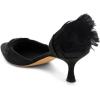 imageFSJ Women DOrsay Kitten Low Heels Pumps Closed Pointed Toe Comfort SlipOn Feather Sandals Ladies Work Party Satin Dress Shoes Size 416 USBlack
