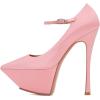 imageFSJ Women Elegant Platform Stiletto Heel Ankle Strap Pumps Pointed Toe Stunning High Heel Sexy Party Wedding Dress Shoes Size 416 USPink