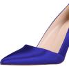 imageFSJ Women Fashion Closed Pointed Toe Pumps Stiletto High Heels Slip On Two ToneSolid Color Contrast Party Dress Office Shoes Size 415 USBlue