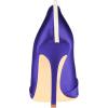 imageFSJ Women Fashion Closed Pointed Toe Pumps Stiletto High Heels Slip On Two ToneSolid Color Contrast Party Dress Office Shoes Size 415 USBlue