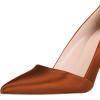 imageFSJ Women Fashion Closed Pointed Toe Pumps Stiletto High Heels Slip On Two ToneSolid Color Contrast Party Dress Office Shoes Size 415 USOrange Brown