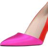 imageFSJ Women Fashion Closed Pointed Toe Pumps Stiletto High Heels Slip On Two ToneSolid Color Contrast Party Dress Office Shoes Size 415 USPinkred