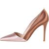 imageFSJ Women Fashion Closed Pointed Toe Pumps Stiletto High Heels Slip On Two ToneSolid Color Contrast Party Dress Office Shoes Size 415 USRosebrowncoffee