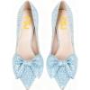 imageFSJ Women Fashion Pointed Toe Glitter Rhinestone High Heel Wedding Pump Sexy Slip On Stiletto Party Sparkly Prom Dress Shoe with Cute Bowknot Size 415 USLight Blue