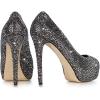 imageFSJ Women Full Rhinestone Platform Pumps Peep Toe Stiletto Sexy Slip On High Heels Party Club Wedding Prom Shoes Size 415 USBlack
