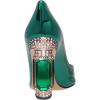 imageFSJ Women Gorgeous Pointed Toe Crystal Block Chunky High Heel Pumps Slip On Ladies Wedding Evening Shoes Size 416 USGreen