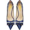 imageFSJ Women High Heel Pumps Stripes Bowtie Pointed Toe Elegant Stiletto Slip On Evening Party Dress Shoes Size 415 USBlue