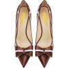 imageFSJ Women High Heel Pumps Stripes Bowtie Pointed Toe Elegant Stiletto Slip On Evening Party Dress Shoes Size 415 USBrown