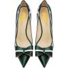 imageFSJ Women High Heel Pumps Stripes Bowtie Pointed Toe Elegant Stiletto Slip On Evening Party Dress Shoes Size 415 USDark Green