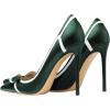 imageFSJ Women High Heel Pumps Stripes Bowtie Pointed Toe Elegant Stiletto Slip On Evening Party Dress Shoes Size 415 USDark Green