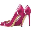 imageFSJ Women High Heel Pumps Stripes Bowtie Pointed Toe Elegant Stiletto Slip On Evening Party Dress Shoes Size 415 USFuchsia
