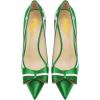 imageFSJ Women High Heel Pumps Stripes Bowtie Pointed Toe Elegant Stiletto Slip On Evening Party Dress Shoes Size 415 USGreen