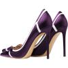 imageFSJ Women High Heel Pumps Stripes Bowtie Pointed Toe Elegant Stiletto Slip On Evening Party Dress Shoes Size 415 USPurple