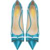 imageFSJ Women High Heel Pumps Stripes Bowtie Pointed Toe Elegant Stiletto Slip On Evening Party Dress Shoes Size 415 USSkyblue