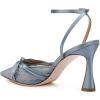 imageFSJ Women Lace High Heel Bowknot Closed Pointed Toe Pumps Ankle Strap DOrsay Heeled Sandals Wedding Bridal Satin Shoes Size 416 USBlue