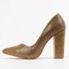 imageFSJ Women Luxury Pearl Studded Pointed Toe Pumps Chunky Block High Heel Sparkly Rhinestone Embellished Slip On Wedding Party Formal Event Shoes Size 416 USDark Gold Crystals