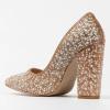 imageFSJ Women Luxury Pearl Studded Pointed Toe Pumps Chunky Block High Heel Sparkly Rhinestone Embellished Slip On Wedding Party Formal Event Shoes Size 416 USRose Gold Pearls