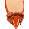 imageFSJ Women Pointed Toe Crystal Pump Rhinestone Bow Block Low Heel Slip On Comfy Date Shoes Size 416 USOrange