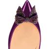 imageFSJ Women Pointed Toe Crystal Pump Rhinestone Bow Block Low Heel Slip On Comfy Date Shoes Size 416 USPurple