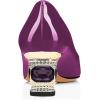 imageFSJ Women Pointed Toe Crystal Pump Rhinestone Bow Block Low Heel Slip On Comfy Date Shoes Size 416 USPurple2