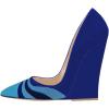 imageFSJ Women Pointed Toe Wedges High Heel Pumps Sexy Slip On Formal Closed Toe Wedding Party Evening Dress Shoes Size 416 USBlue Rainbow