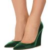 imageFSJ Women Pointed Toe Wedges High Heel Pumps Sexy Slip On Formal Closed Toe Wedding Party Evening Dress Shoes Size 416 USGreen
