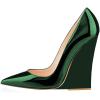 imageFSJ Women Pointed Toe Wedges High Heel Pumps Sexy Slip On Formal Closed Toe Wedding Party Evening Dress Shoes Size 416 USGreen