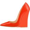 imageFSJ Women Pointed Toe Wedges High Heel Pumps Sexy Slip On Formal Closed Toe Wedding Party Evening Dress Shoes Size 416 USOrange