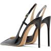 imageFSJ Women Sexy Pointed Toe DOrsay High Heel Slingback Pumps Sandals Cutout Strappy Stiletto Slip On Formal Casual Shoes Size 415 USBlack