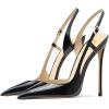 imageFSJ Women Sexy Pointed Toe DOrsay High Heel Slingback Pumps Sandals Cutout Strappy Stiletto Slip On Formal Casual Shoes Size 415 USBlack