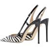 imageFSJ Women Sexy Pointed Toe DOrsay High Heel Slingback Pumps Sandals Cutout Strappy Stiletto Slip On Formal Casual Shoes Size 415 USZebra Print