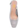 imageFSJ Women Slingback Mid Chunky Heels Pumps Closed Square Toe Crystal Block Wedding Office Work Shoes Size 416 USSilver