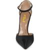 imageFSJ Women Stiletto High Heels DOrsay Pumps Pointed Closed Point Toe Ankle Strap Office Dress Shoes Size 415 M USBlack Suede