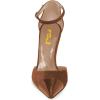 imageFSJ Women Stiletto High Heels DOrsay Pumps Pointed Closed Point Toe Ankle Strap Office Dress Shoes Size 415 M USBrown