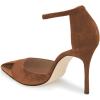 imageFSJ Women Stiletto High Heels DOrsay Pumps Pointed Closed Point Toe Ankle Strap Office Dress Shoes Size 415 M USBrown