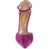 imageFSJ Women Stiletto High Heels DOrsay Pumps Pointed Closed Point Toe Ankle Strap Office Dress Shoes Size 415 M USFuchsia