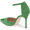 imageFSJ Women Stiletto High Heels DOrsay Pumps Pointed Closed Point Toe Ankle Strap Office Dress Shoes Size 415 M USGreen