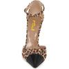 imageFSJ Women Stiletto High Heels DOrsay Pumps Pointed Closed Point Toe Ankle Strap Office Dress Shoes Size 415 M USLeopard