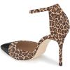 imageFSJ Women Stiletto High Heels DOrsay Pumps Pointed Closed Point Toe Ankle Strap Office Dress Shoes Size 415 M USLeopard