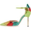 imageFSJ Women Stiletto High Heels DOrsay Pumps Pointed Closed Point Toe Ankle Strap Office Dress Shoes Size 415 M USMulticolor Green