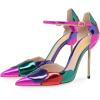 imageFSJ Women Stiletto High Heels DOrsay Pumps Pointed Closed Point Toe Ankle Strap Office Dress Shoes Size 415 M USMulticolor Pink
