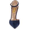 imageFSJ Women Stiletto High Heels DOrsay Pumps Pointed Closed Point Toe Ankle Strap Office Dress Shoes Size 415 M USNavy Blue