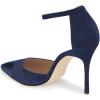 imageFSJ Women Stiletto High Heels DOrsay Pumps Pointed Closed Point Toe Ankle Strap Office Dress Shoes Size 415 M USNavy Blue