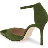 imageFSJ Women Stiletto High Heels DOrsay Pumps Pointed Closed Point Toe Ankle Strap Office Dress Shoes Size 415 M USOlive Green