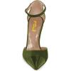 imageFSJ Women Stiletto High Heels DOrsay Pumps Pointed Closed Point Toe Ankle Strap Office Dress Shoes Size 415 M USOlive Green